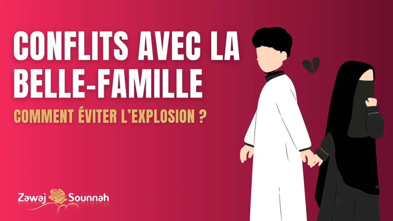 Un couple se tient la main, mais un cœur brisé symbolise les conflits avec la belle-famille. Comment éviter l'explosion ?