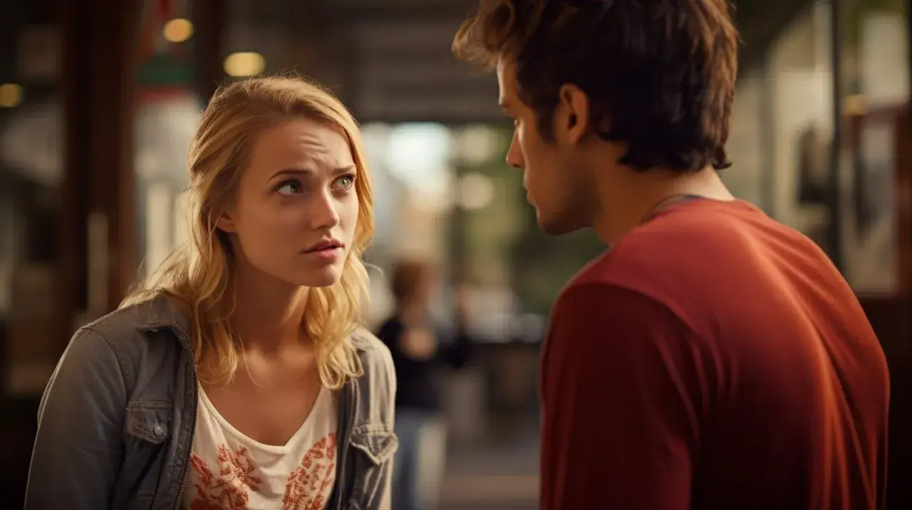 Elle le regarde, surprise, car il me recontacte après 2 semaines de silence. Son regard est plein d'interrogation.