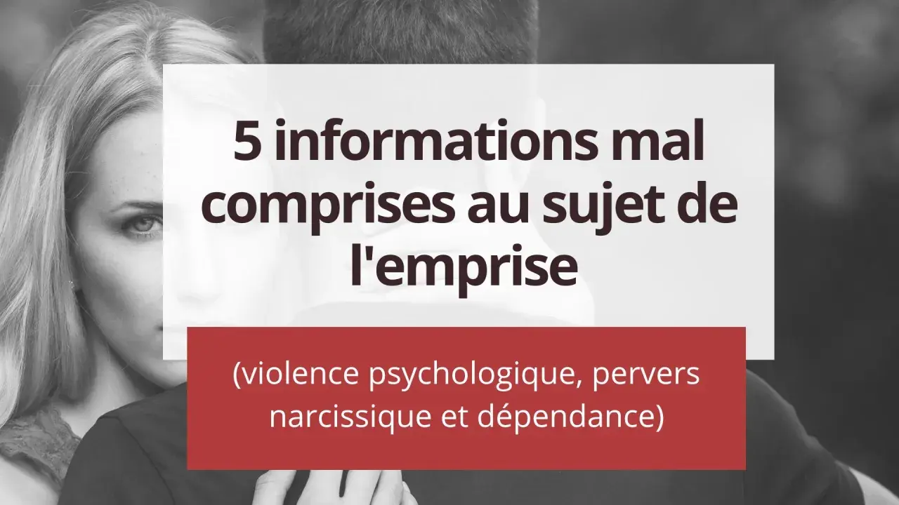 Visage d'une femme, texte sur l'emprise, la violence psychologique et le pervers narcissique. Une femme narcissique infidèle peut manipuler.