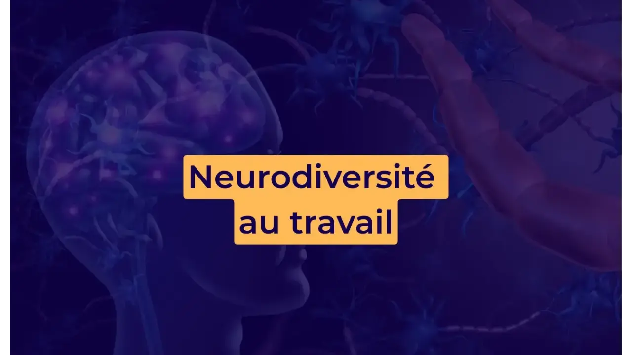 Cerveau stylisé et neurones connectés, symbolisant la neurodiversité au travail.