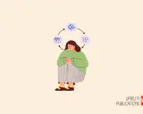 Une personne assise, le regard perdu, entourée de bulles de pensée symbolisant le chaos mental, les engrenages et l'alerte. Une illustration qui évoque les défis du TSA Asperger.