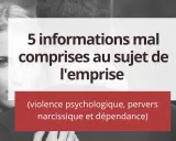 Visage d'une femme, texte sur l'emprise, la violence psychologique et le pervers narcissique. Une femme narcissique infidèle peut manipuler.