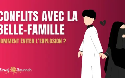 Un couple se tient la main, mais un cœur brisé symbolise les conflits avec la belle-famille. Comment éviter l'explosion ?