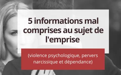 Visage d'une femme, texte sur l'emprise, la violence psychologique et le pervers narcissique. Une femme narcissique infidèle peut manipuler.