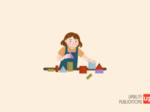 Une jeune fille joue avec des blocs colorés. Un outil pour un test autisme adolescent gratuit.