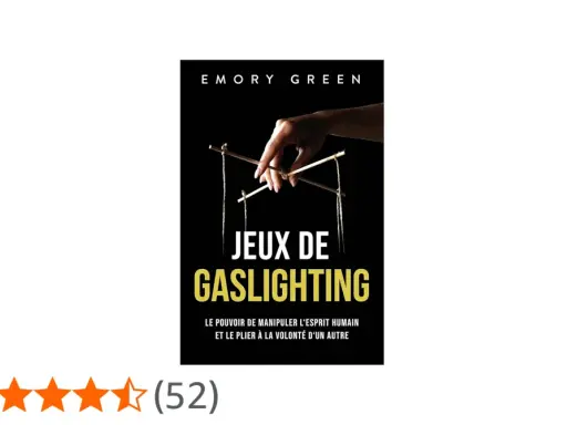 Couverture du livre "Jeux de Gaslighting" par Emory Green, montrant une main manipulant des marionnettes. Apprenez comment s'en sortir.