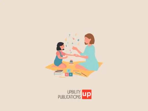 Une femme aide une enfant à apprendre les lettres, un soutien pour l'hypersensibilité autisme asperger.