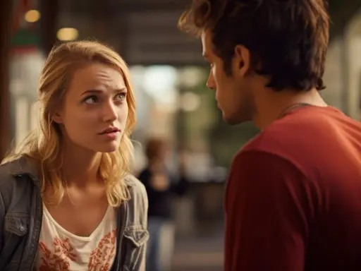 Elle le regarde, surprise, car il me recontacte après 2 semaines de silence. Son regard est plein d'interrogation.