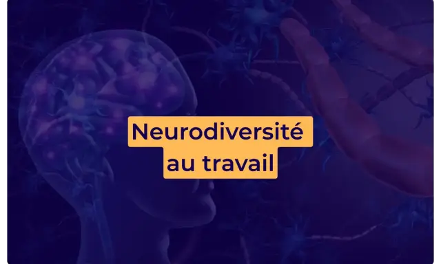 Cerveau stylisé et neurones connectés, symbolisant la neurodiversité au travail.
